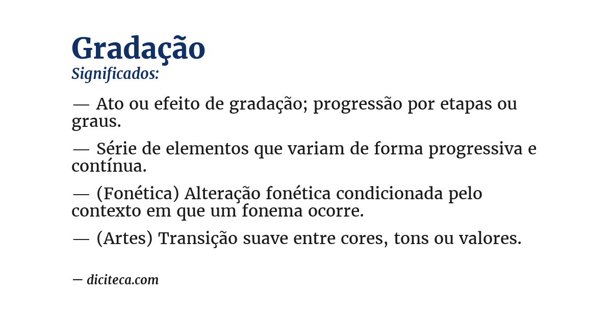 Significado de gradação