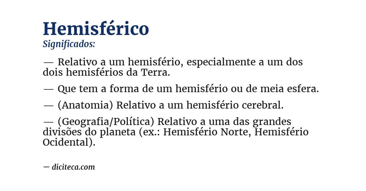 Significado de hemisférico