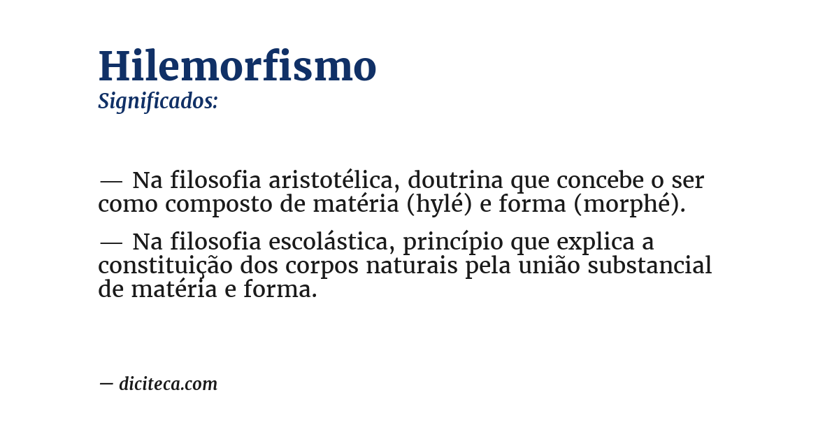 Significado de hilemorfismo