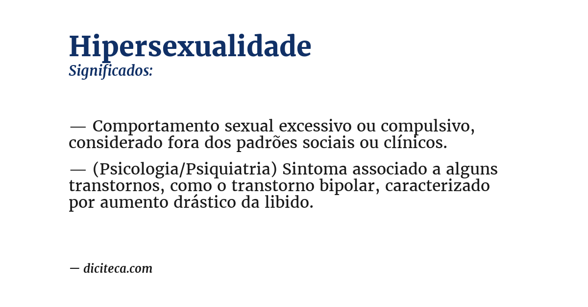 Significado de hipersexualidade