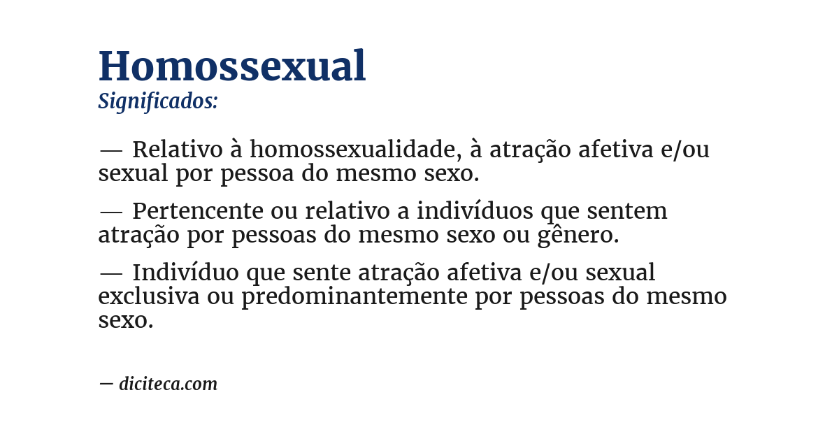 Significado de homossexual