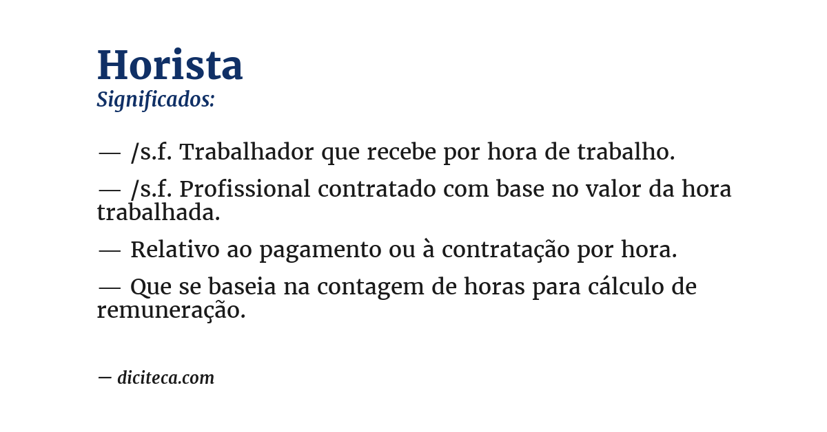 Significado de horista