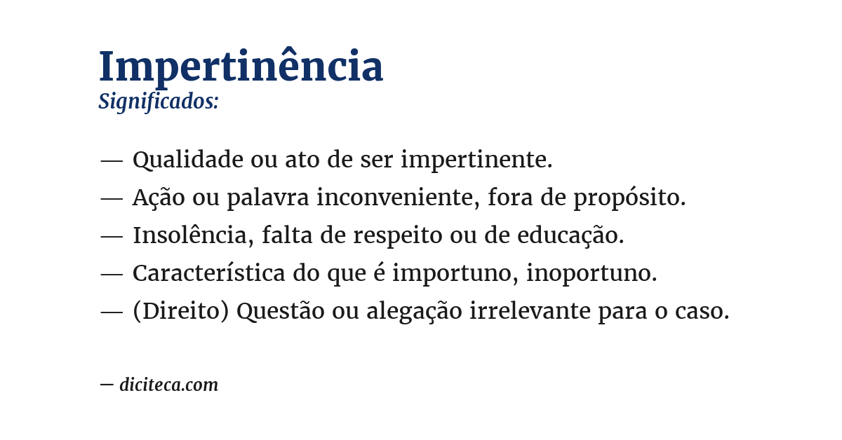 Significado de impertinência