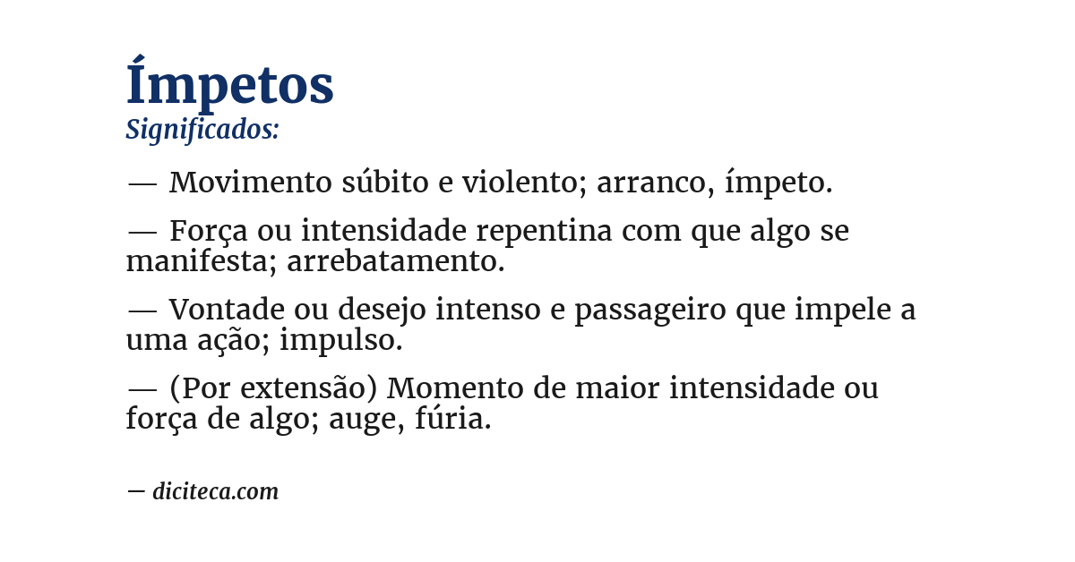 Significado de ímpetos