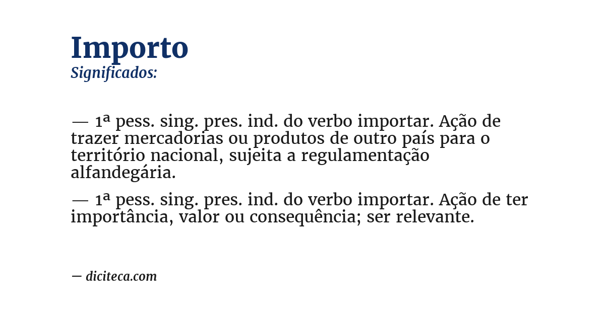 Significado de importo