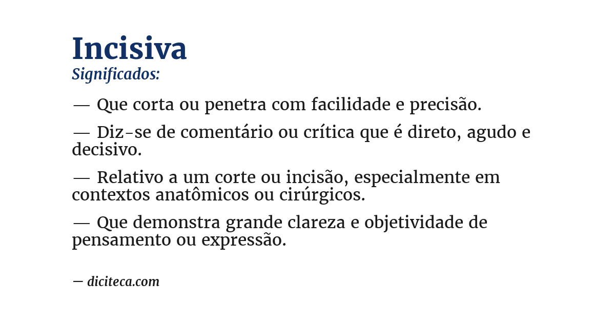 Significado de incisiva