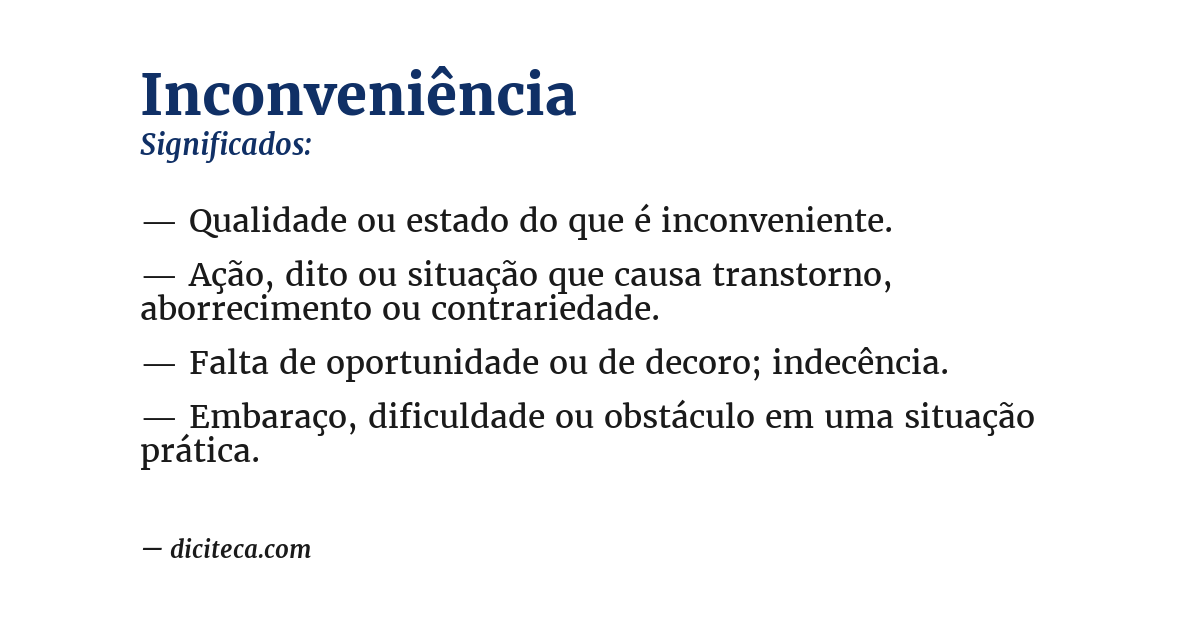 Significado de inconveniência