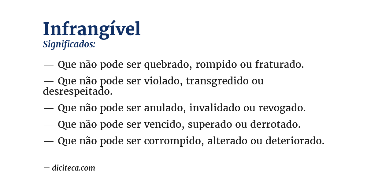 Significado de infrangível