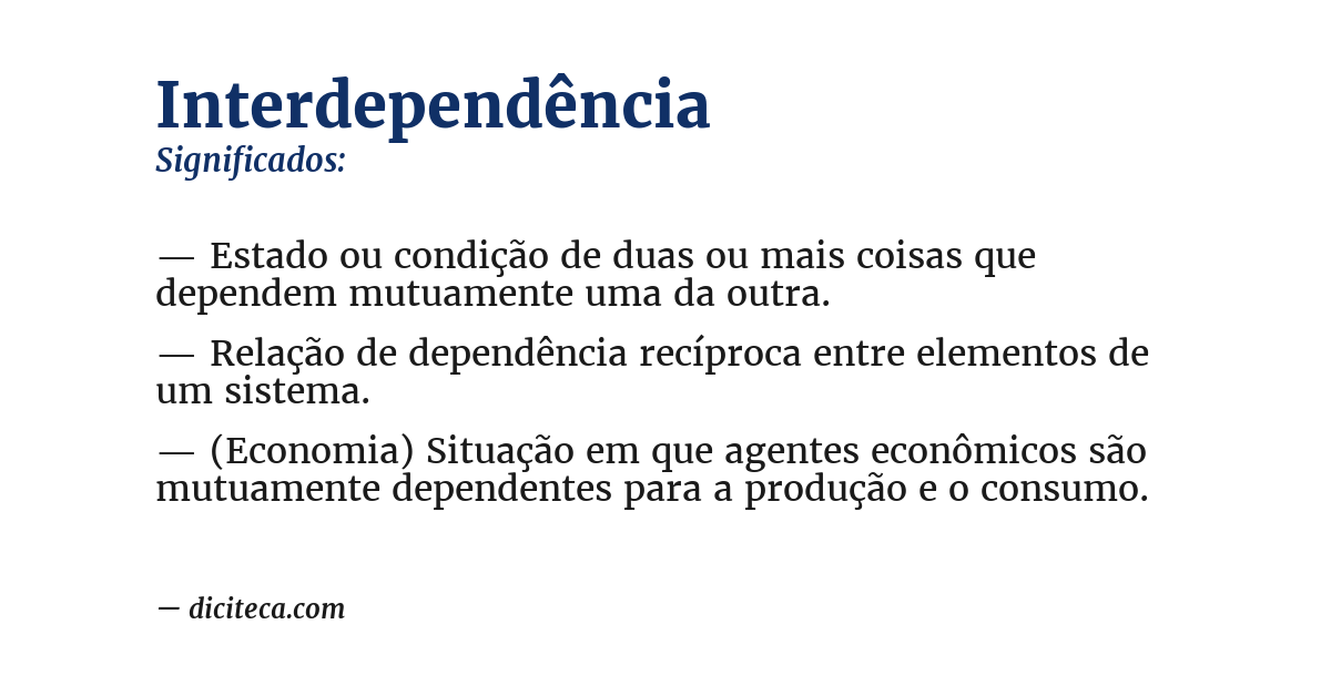 Significado de interdependência
