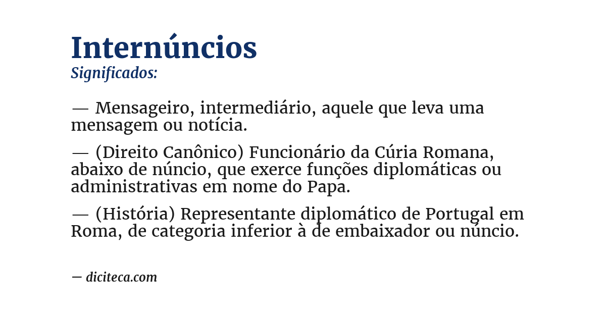 Significado de internúncios