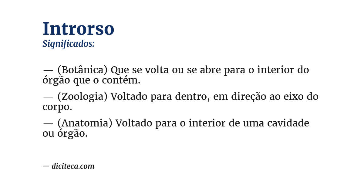 Significado de introrso