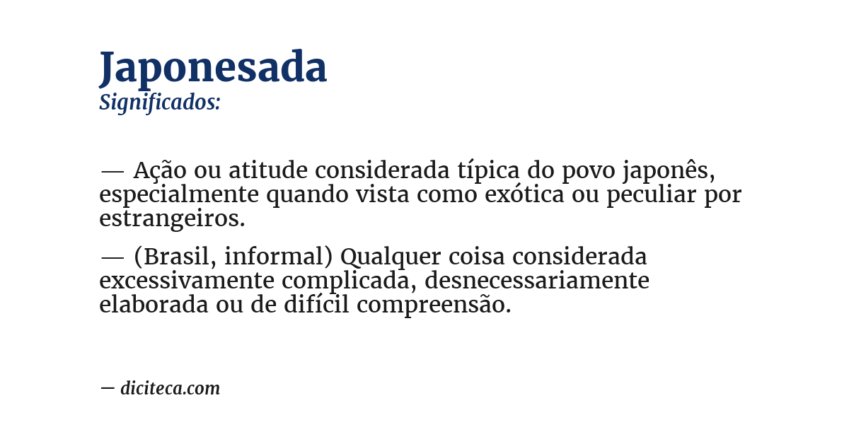 Significado de japonesada