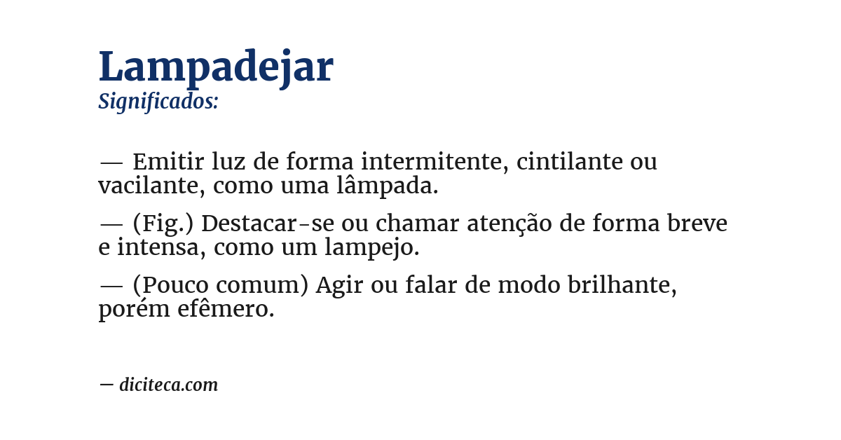 Significado de lampadejar