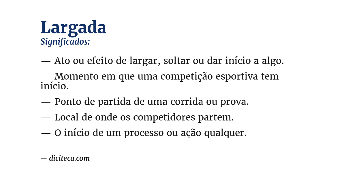 Significado de largada