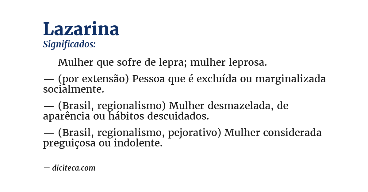 Significado de lazarina