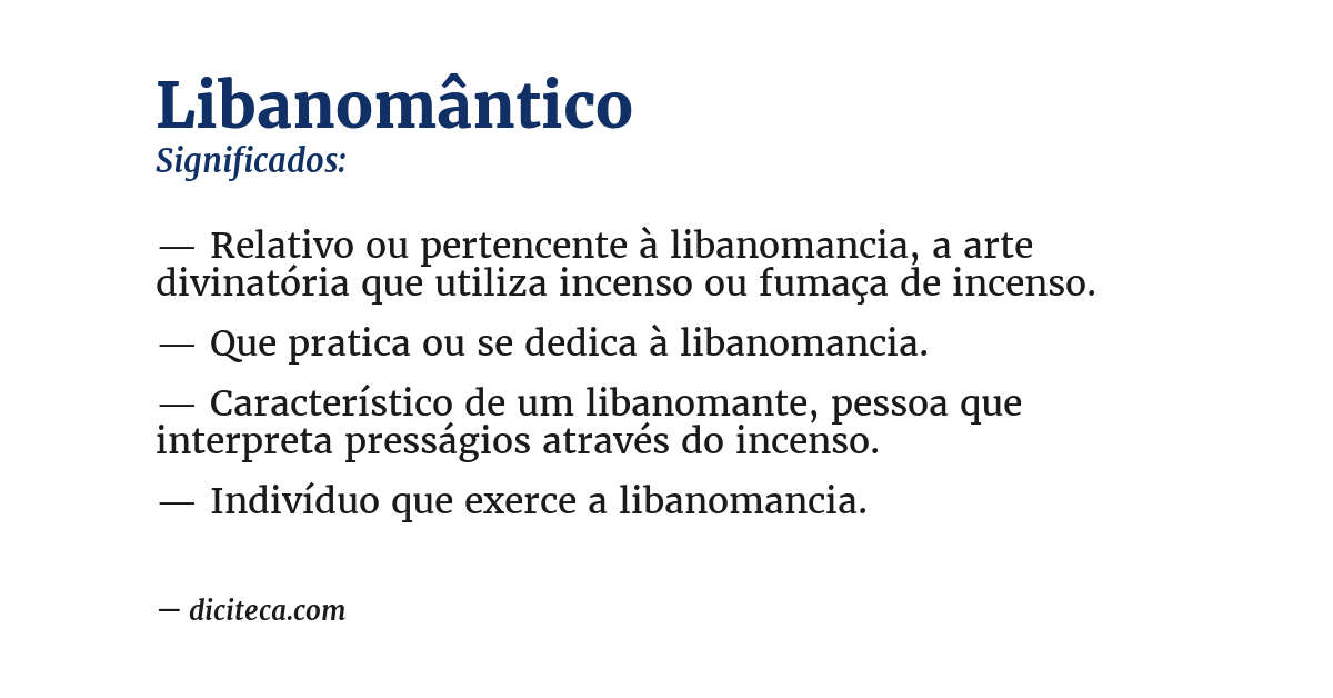 Significado de libanomântico