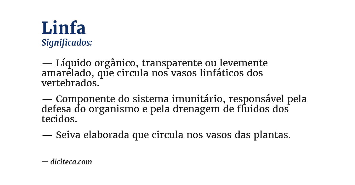 Significado de linfa