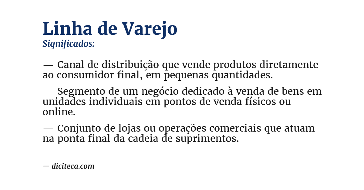 Significado de linha de varejo