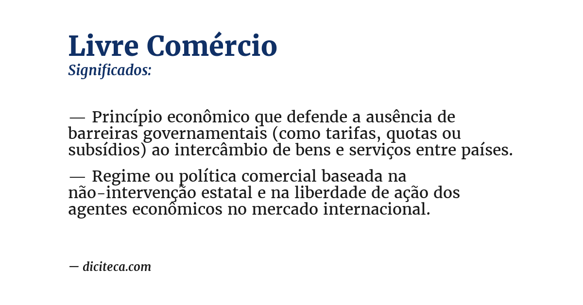 Significado de livre comércio