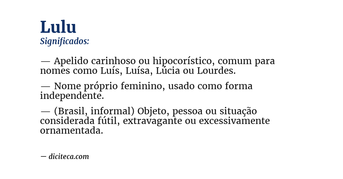 Significado de lulu
