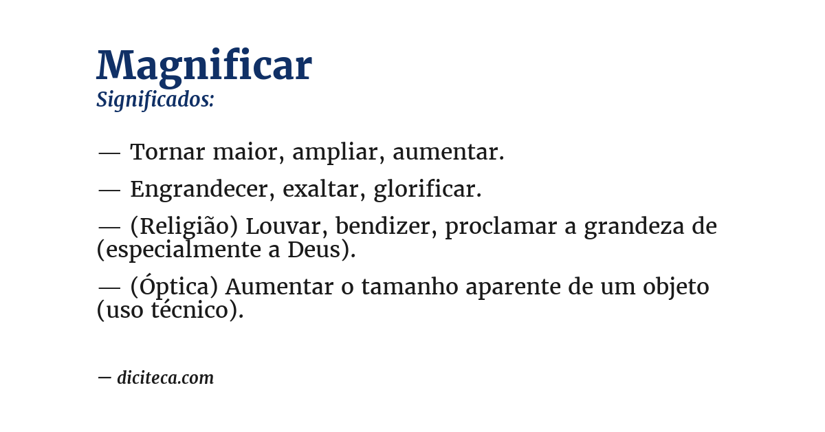 Significado de magnificar