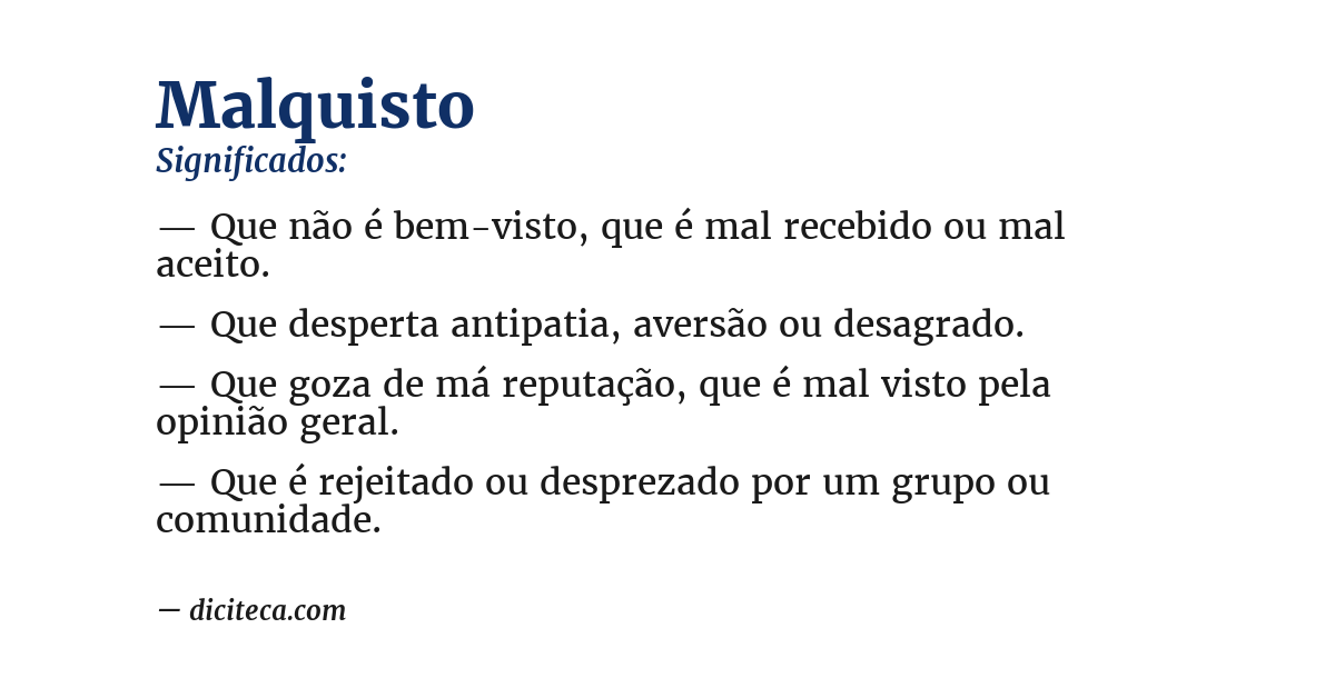 Significado de malquisto
