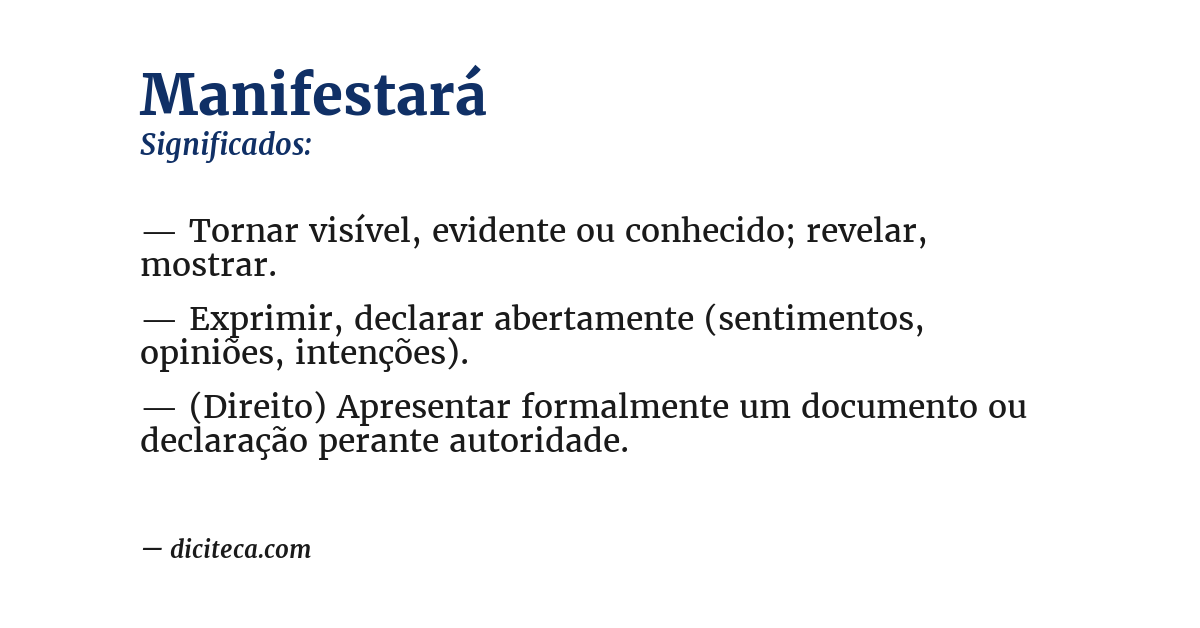 Significado de manifestará