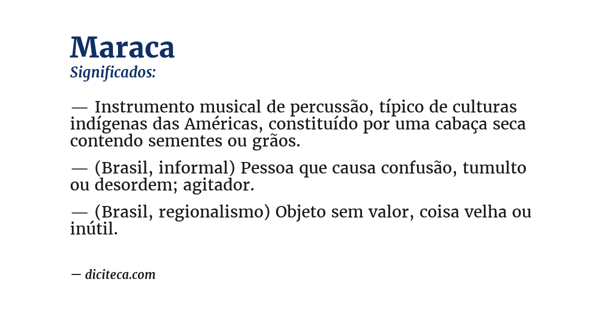 Significado de maraca