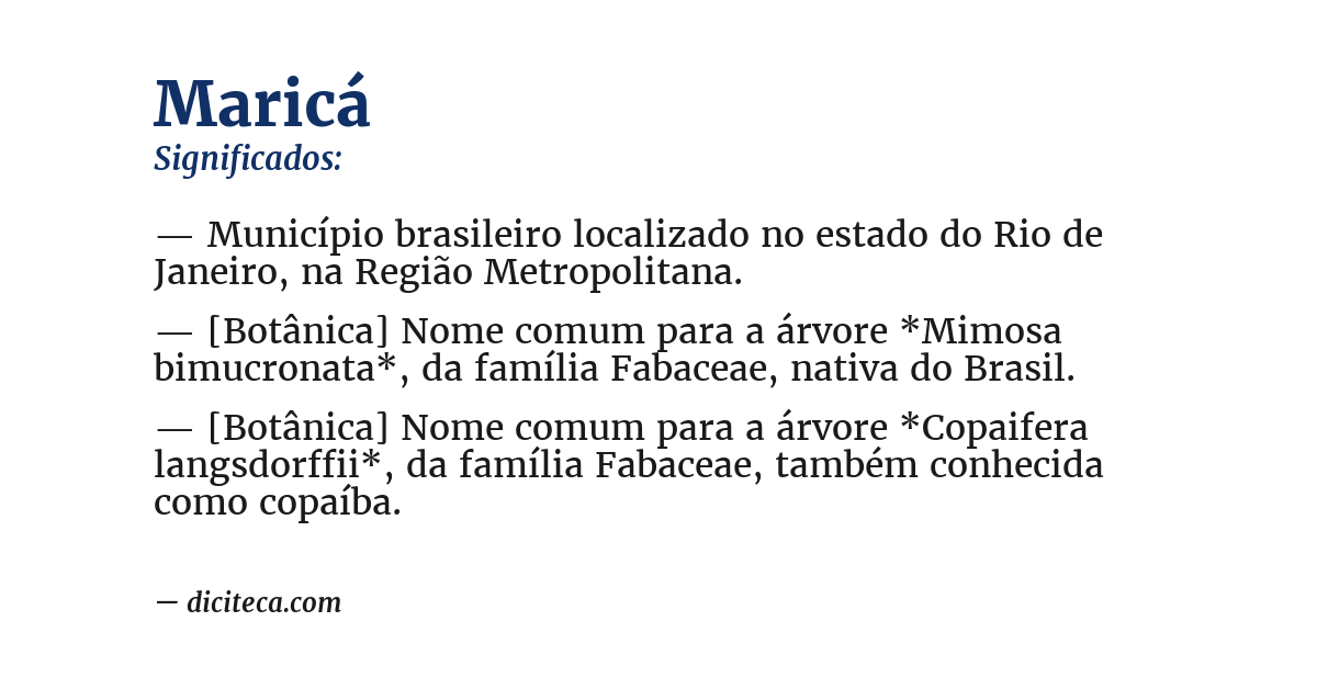 Significado de maricá