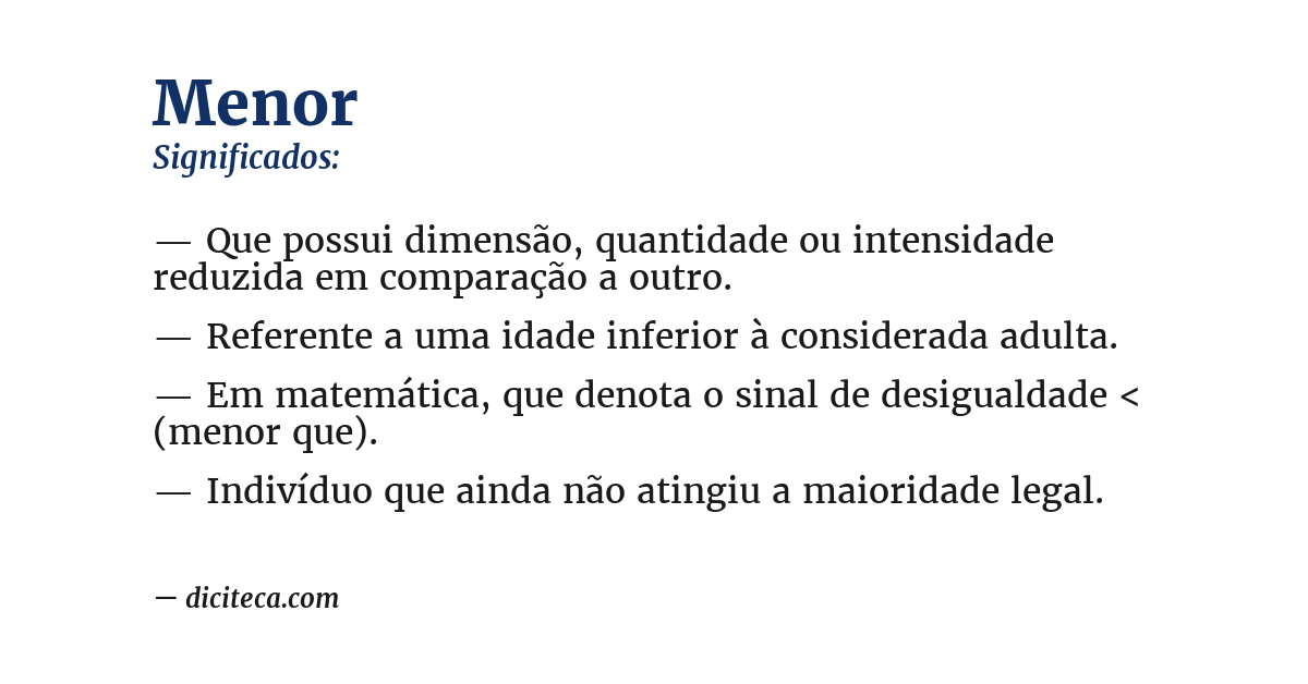 Significado de menor