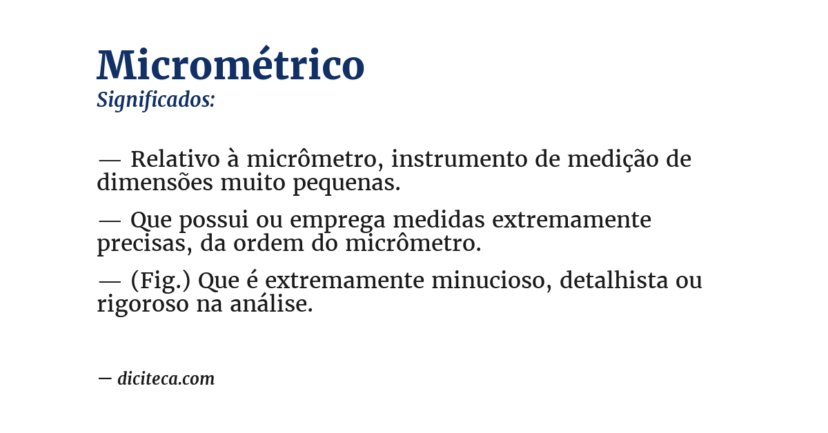 Significado de micrométrico