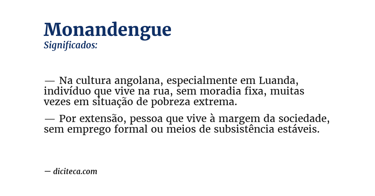 Significado de monandengue