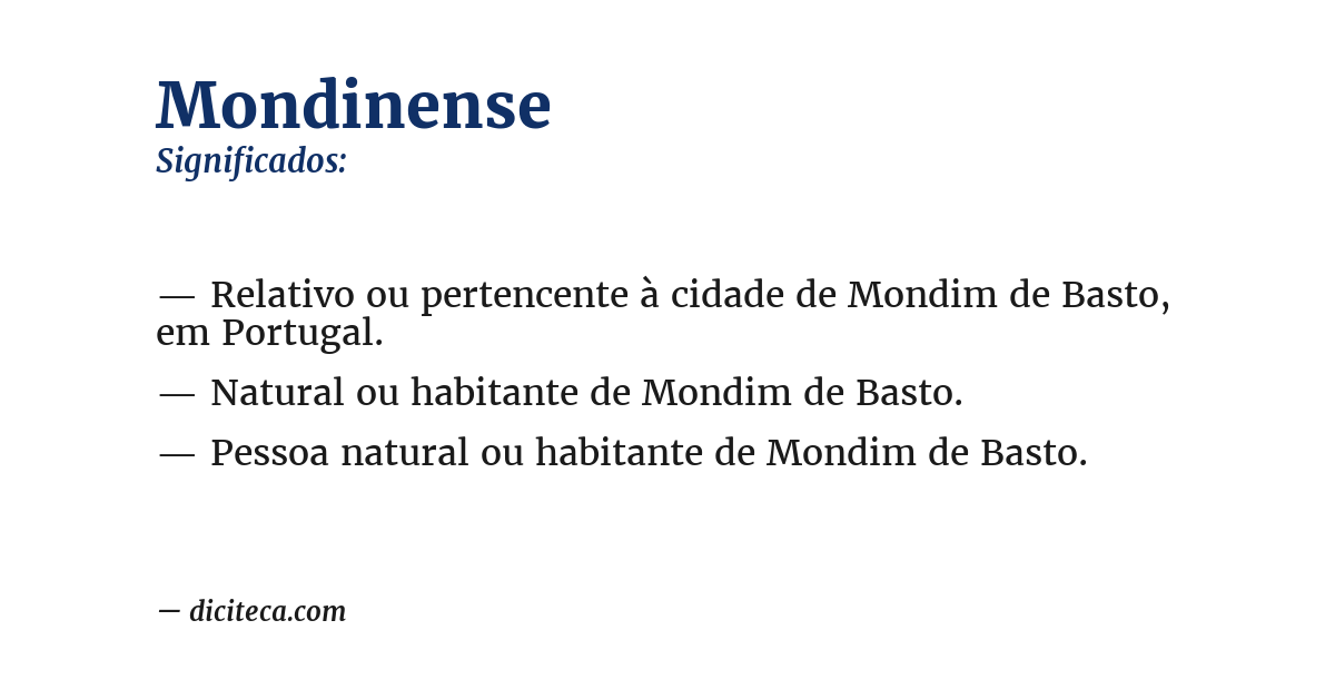 Significado de mondinense