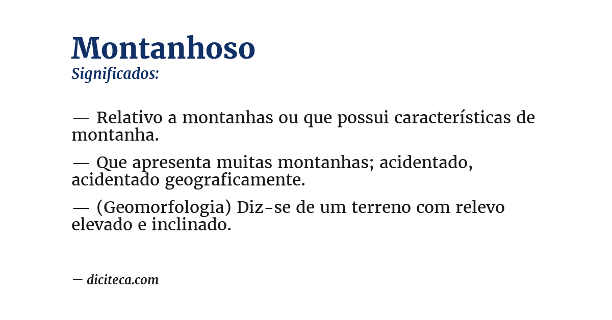 Significado de montanhoso