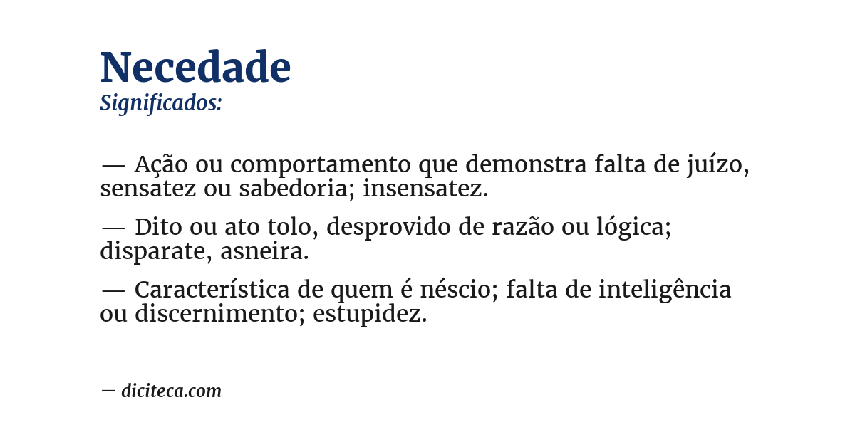 Significado de necedade