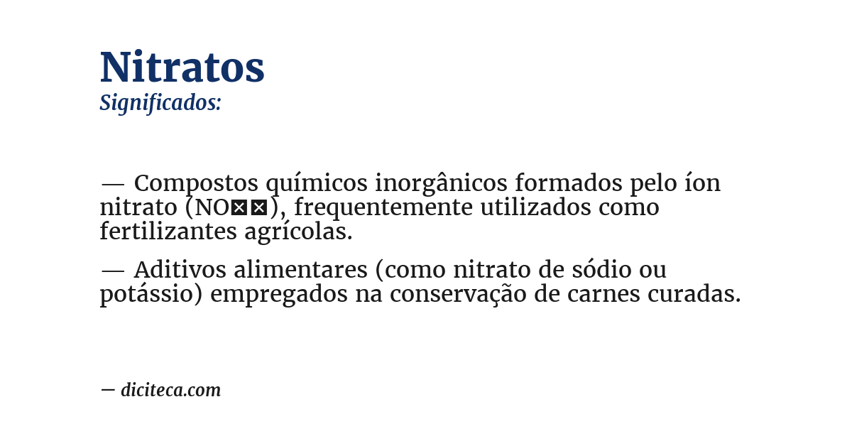 Significado de nitratos