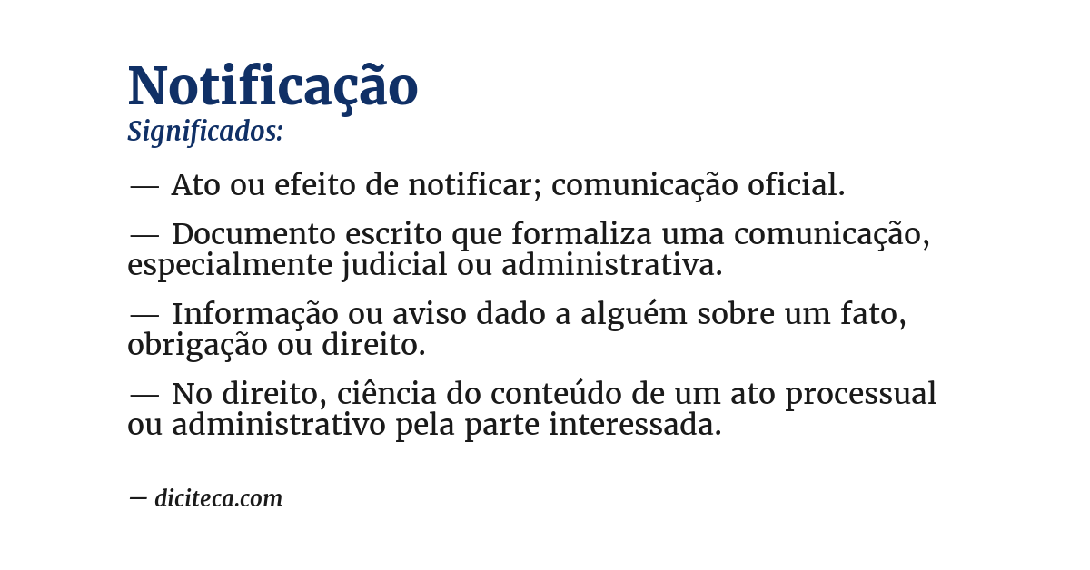Significado de notificação