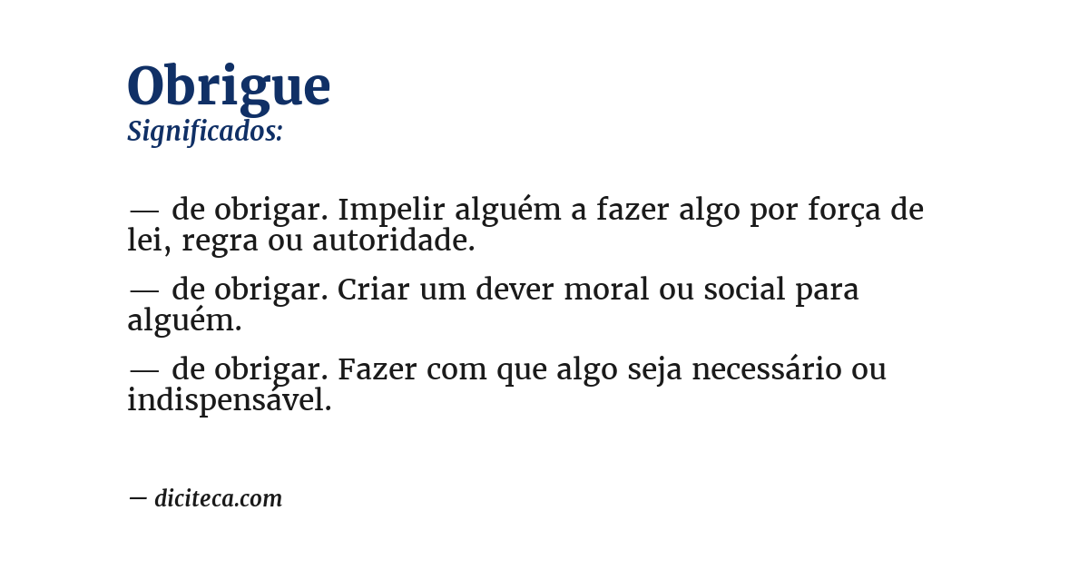 Significado de obrigue