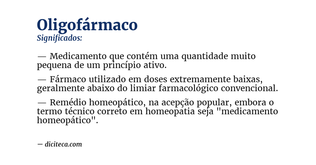 Significado de oligofármaco