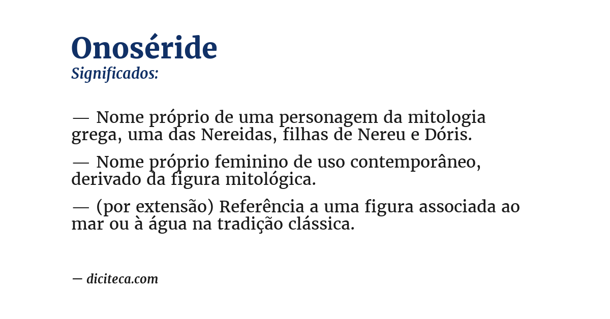 Significado de onoséride