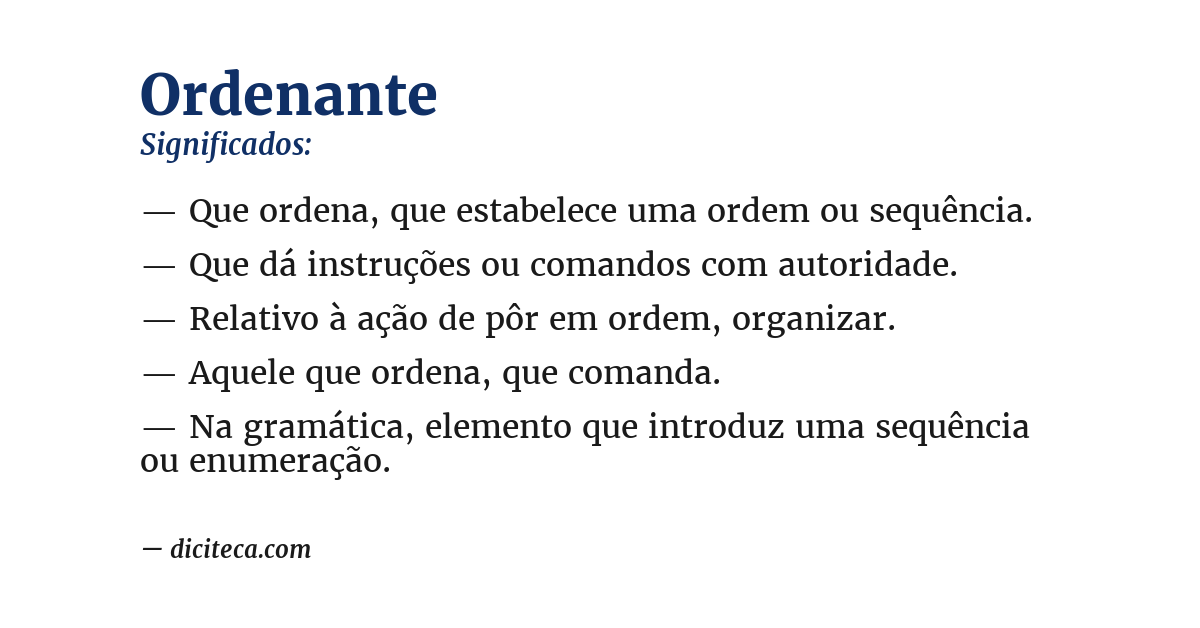 Significado de ordenante