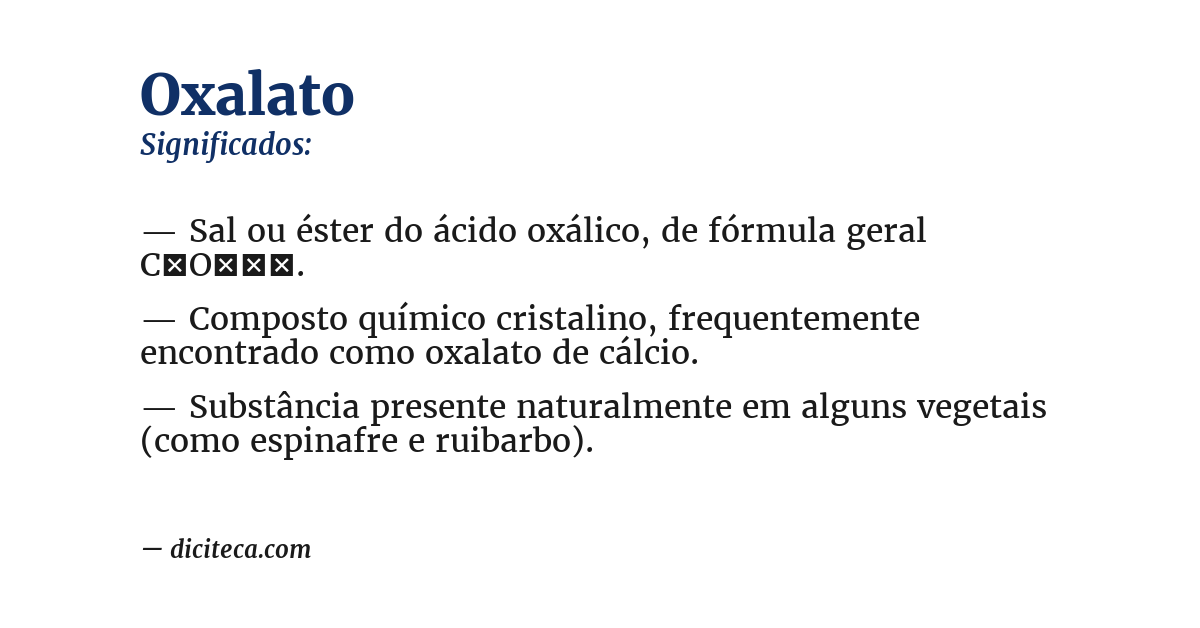 Significado de oxalato