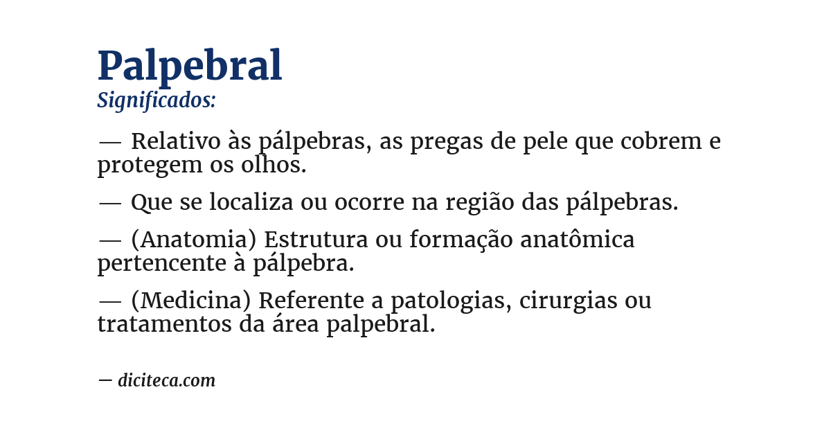 Significado de palpebral