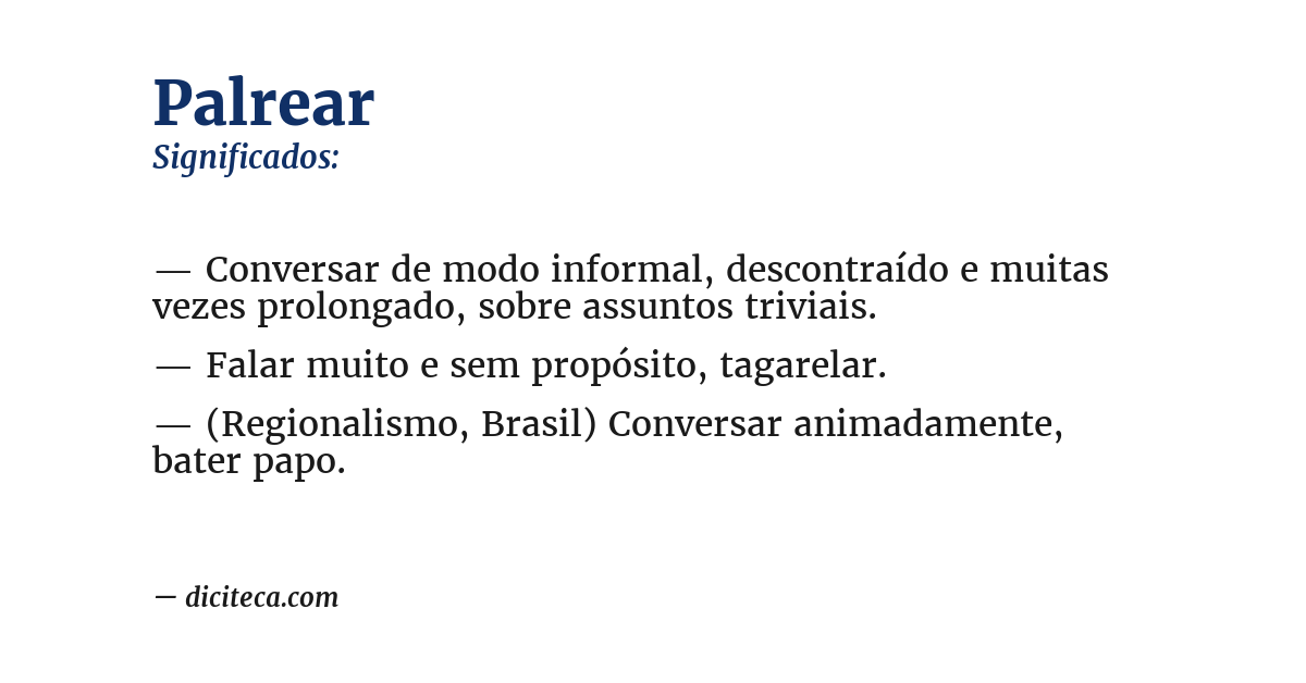 Significado de palrear