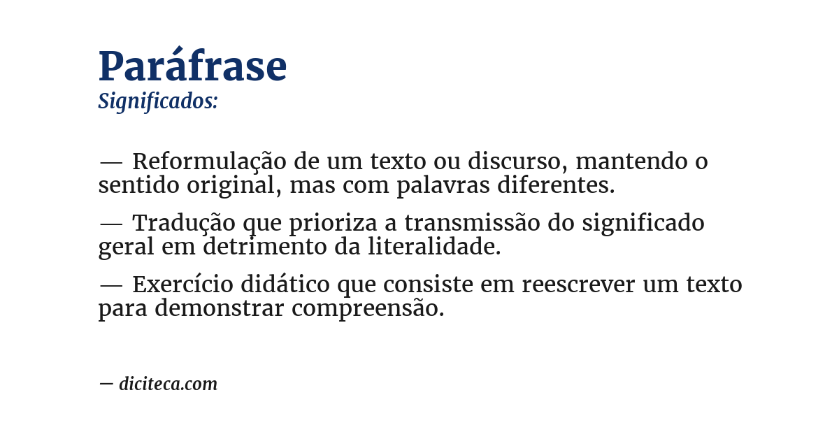 Significado de paráfrase