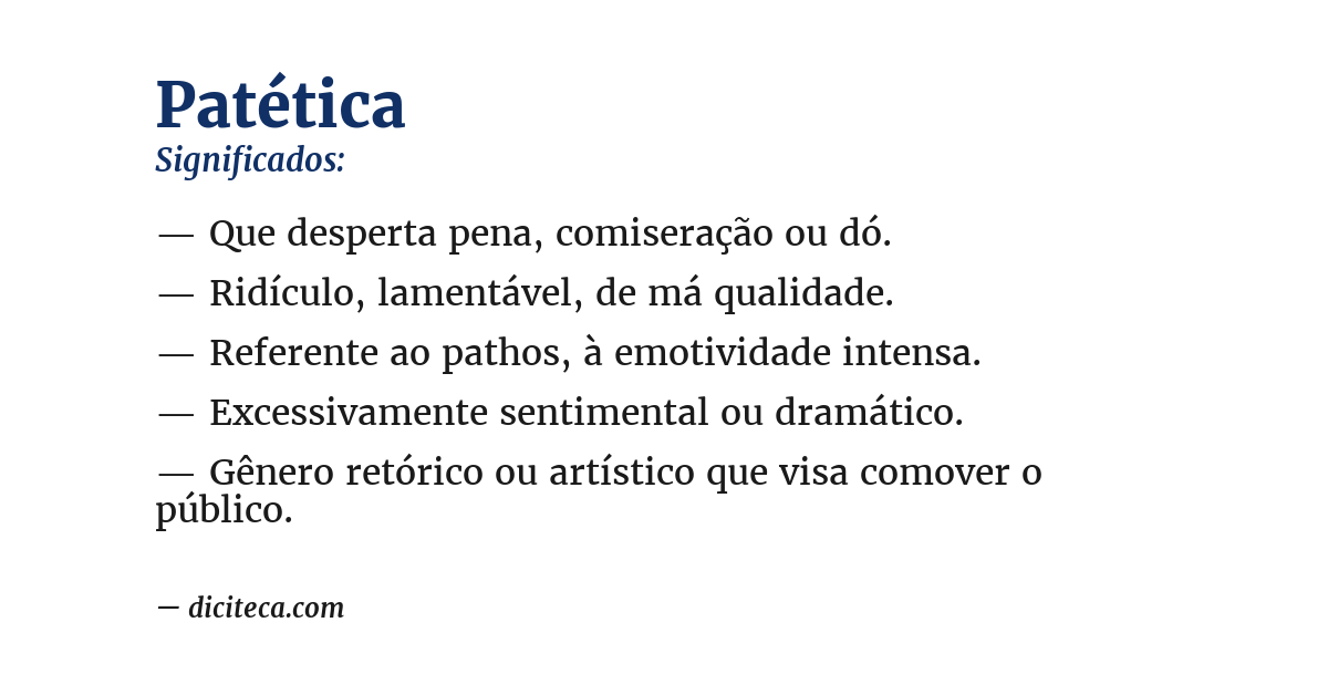 Significado de patética