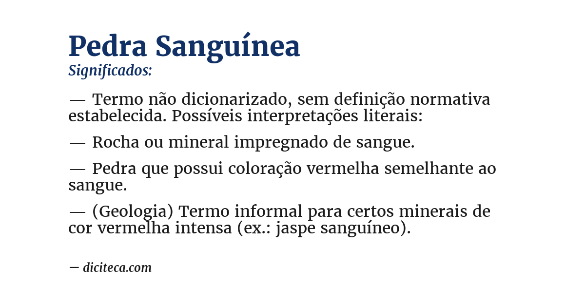 Significado de pedra sanguínea