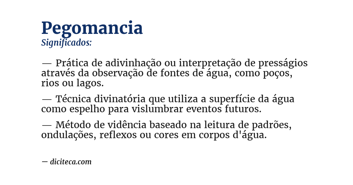 Significado de pegomancia