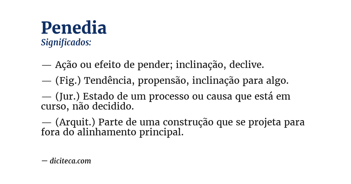 Significado de penedia