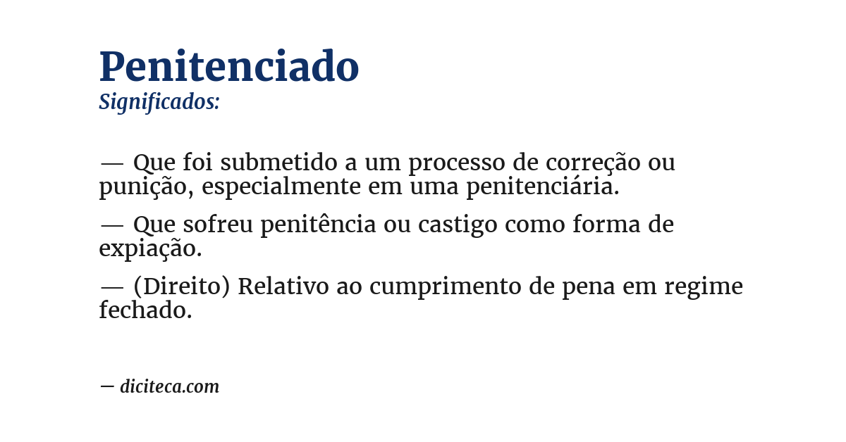 Significado de penitenciado
